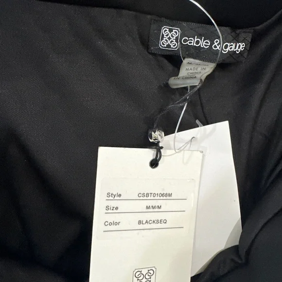 CABLE&GAUGE Jogger Pants Black Sequin Pull On Elastic Waist Womens Size m - Picture 6 of 6